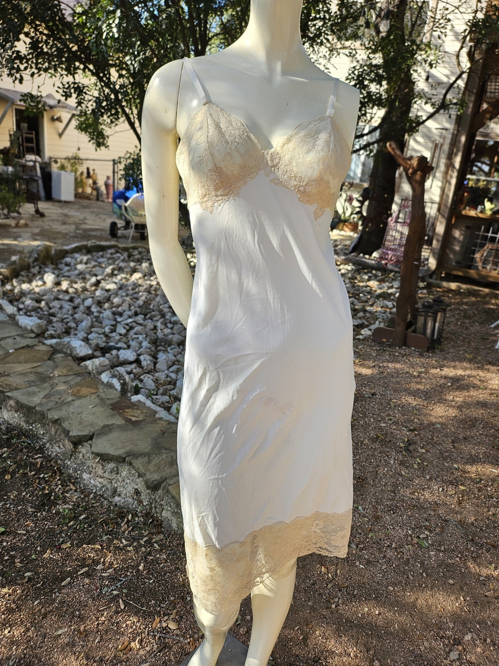 Vintage Van Raalte All Nylon Slip Nightgown - 32 Cream